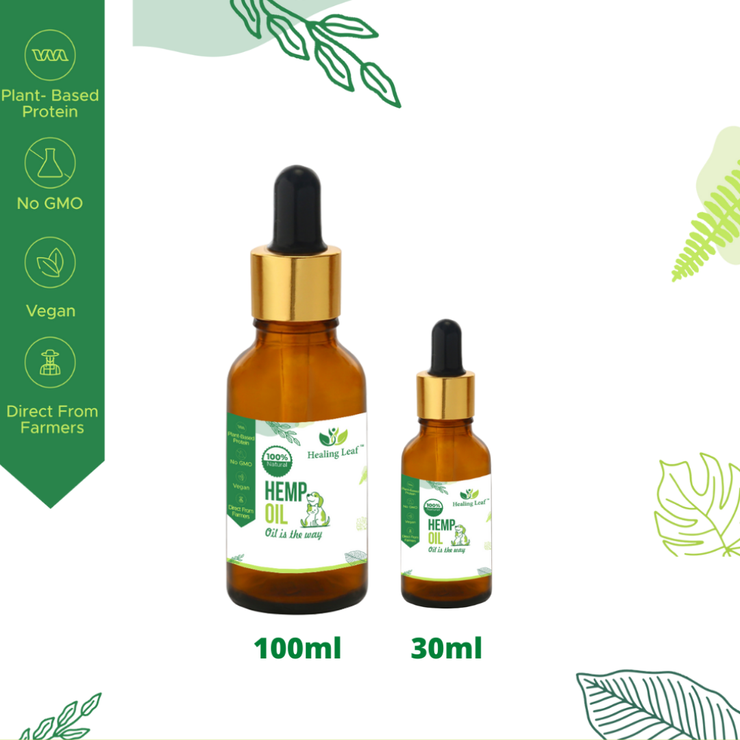 Healing Leaf Hemp Hearts - 100g + Hemp Oil - 90ml for Pets