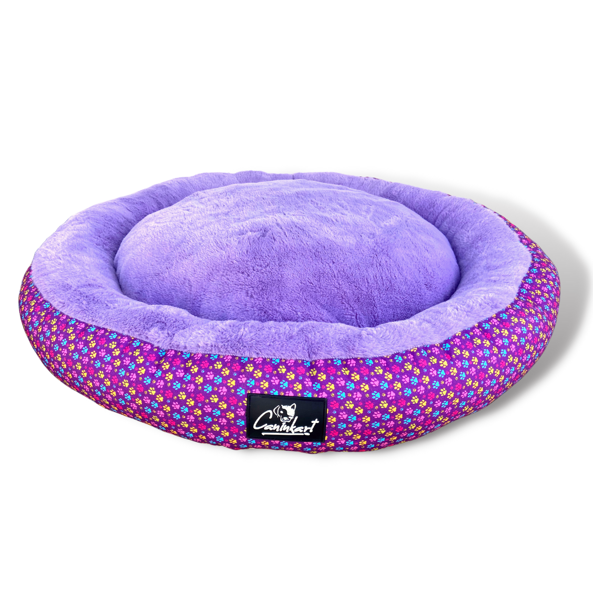 Caninkart Paws Premium Round Beds for Pets (Lavender)