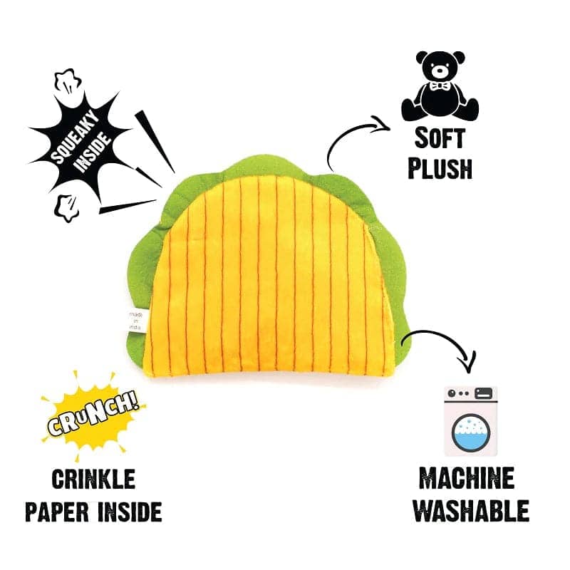 Goofy Tails Food Buddies Taco Plush Toy For Dogs