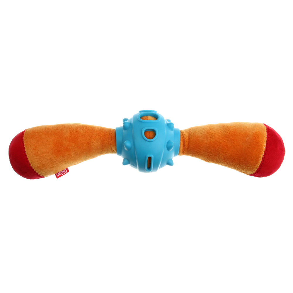 GiGwi Gladiator with Squeaker Inside & Plush/TPR Toy for Dogs (Yellow)