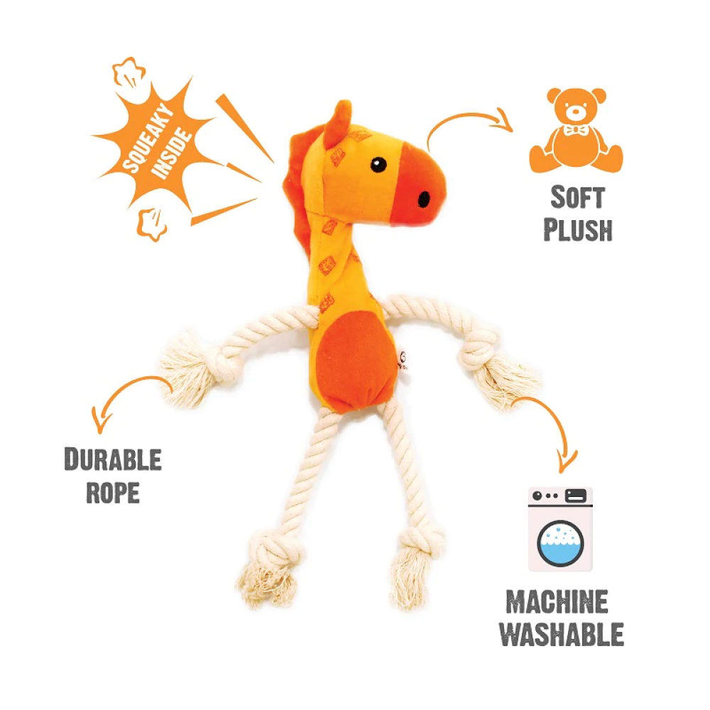 Goofy Tails Giraffe Plush Toy for Dogs