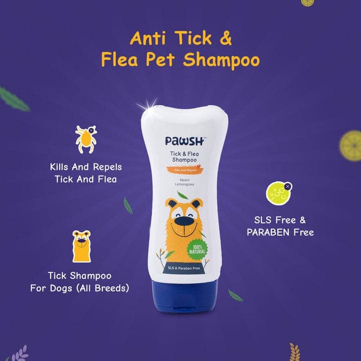 Pawsh Tick & Flea Shampoo for Dogs