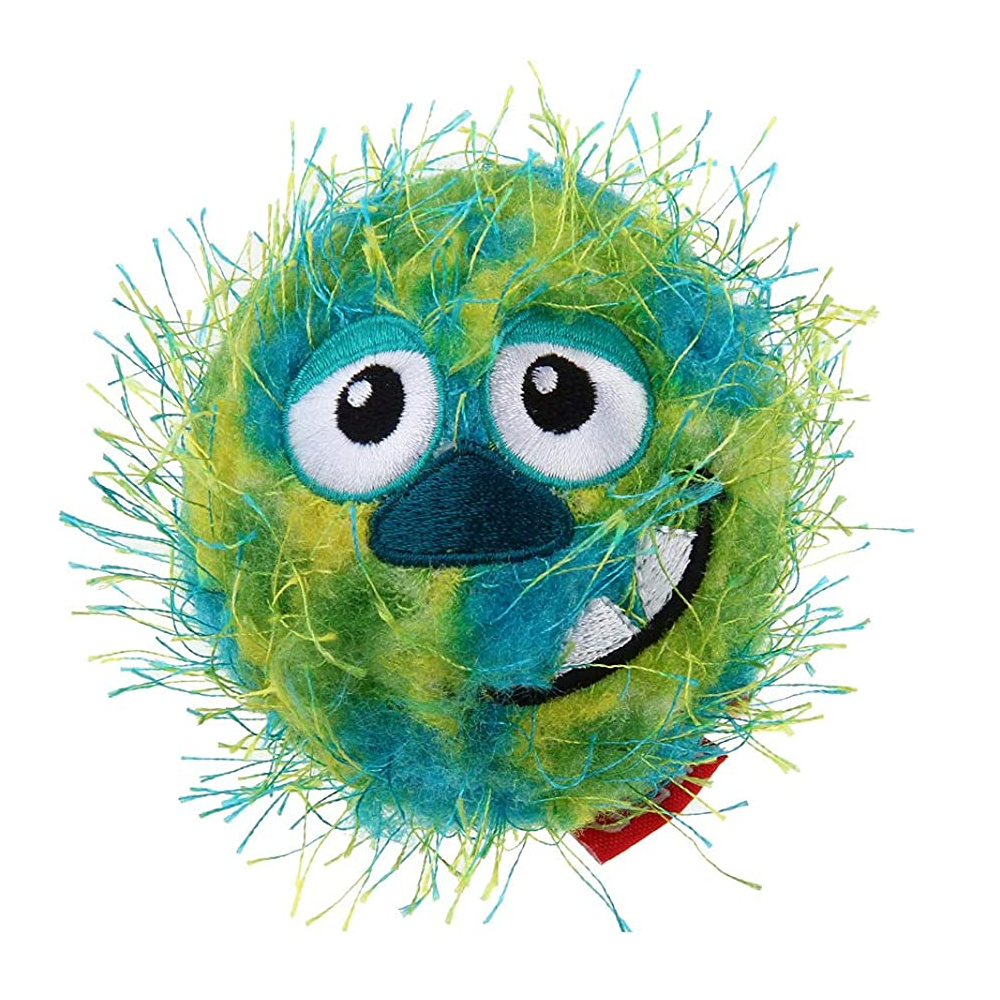 GiGwi Crazy Ball with Foam Rubber Ball and Squeaker Toy for Dogs (Green/Blue)