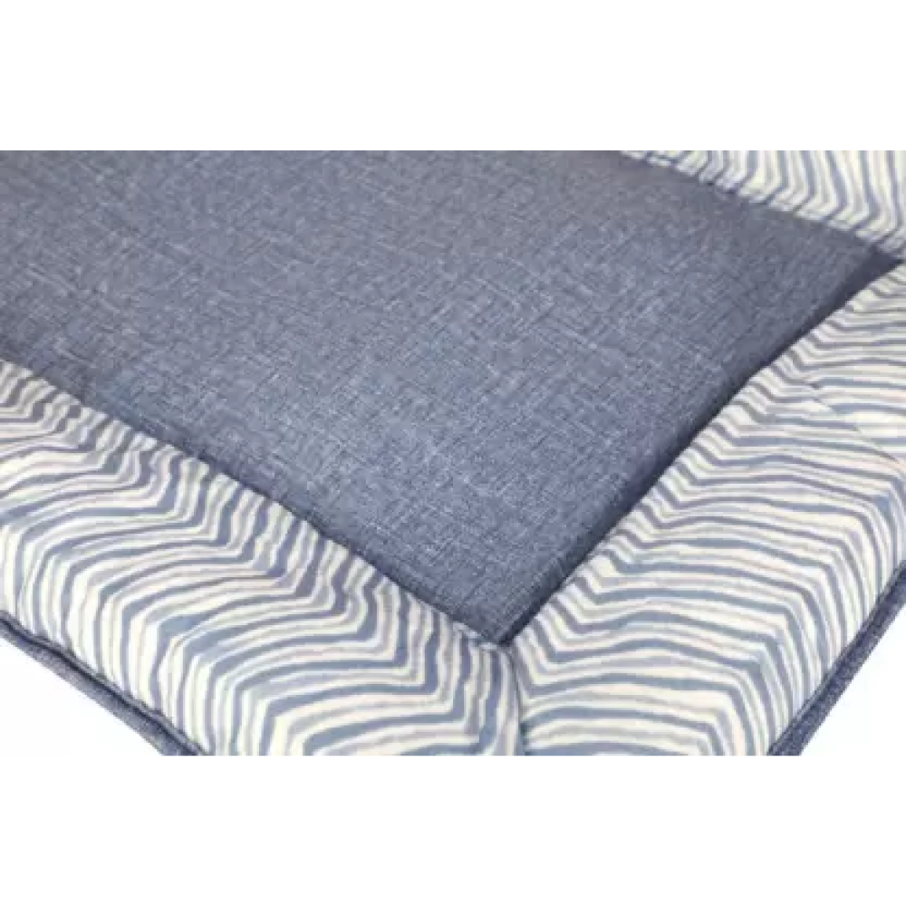 Emily Pets Square Shape Bed for Pets (Blue)