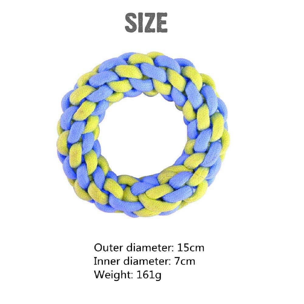 Dogitos Knotted Cotton Ring Shaped Rope Toy for Dogs (Assorted)