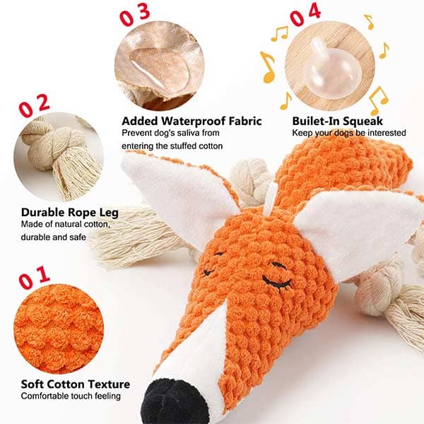Pawsindia Sleepy Dog Shaped Toy for Dogs