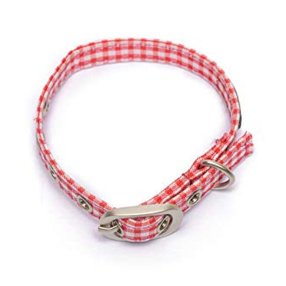 PetWale Collar for Cats (Red and White Checks)
