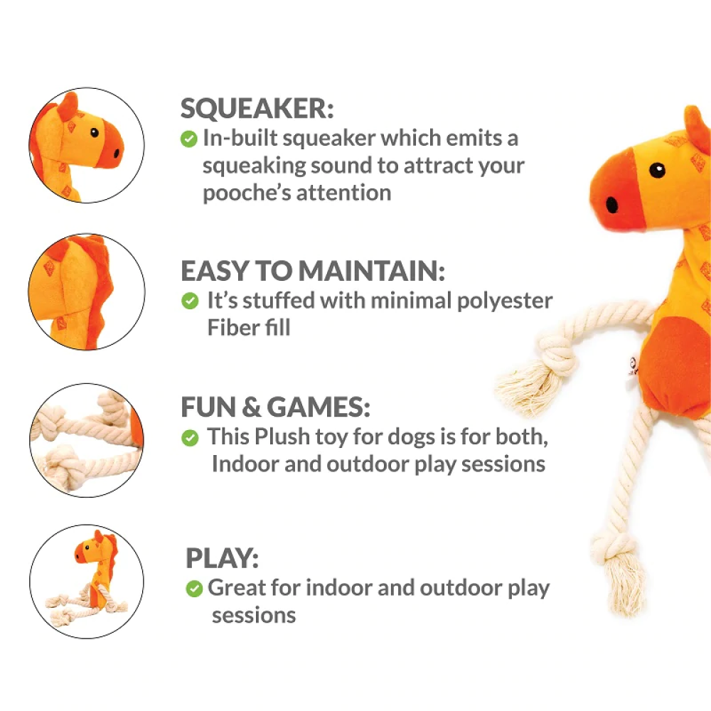 Goofy Tails Giraffe Plush Toy for Dogs