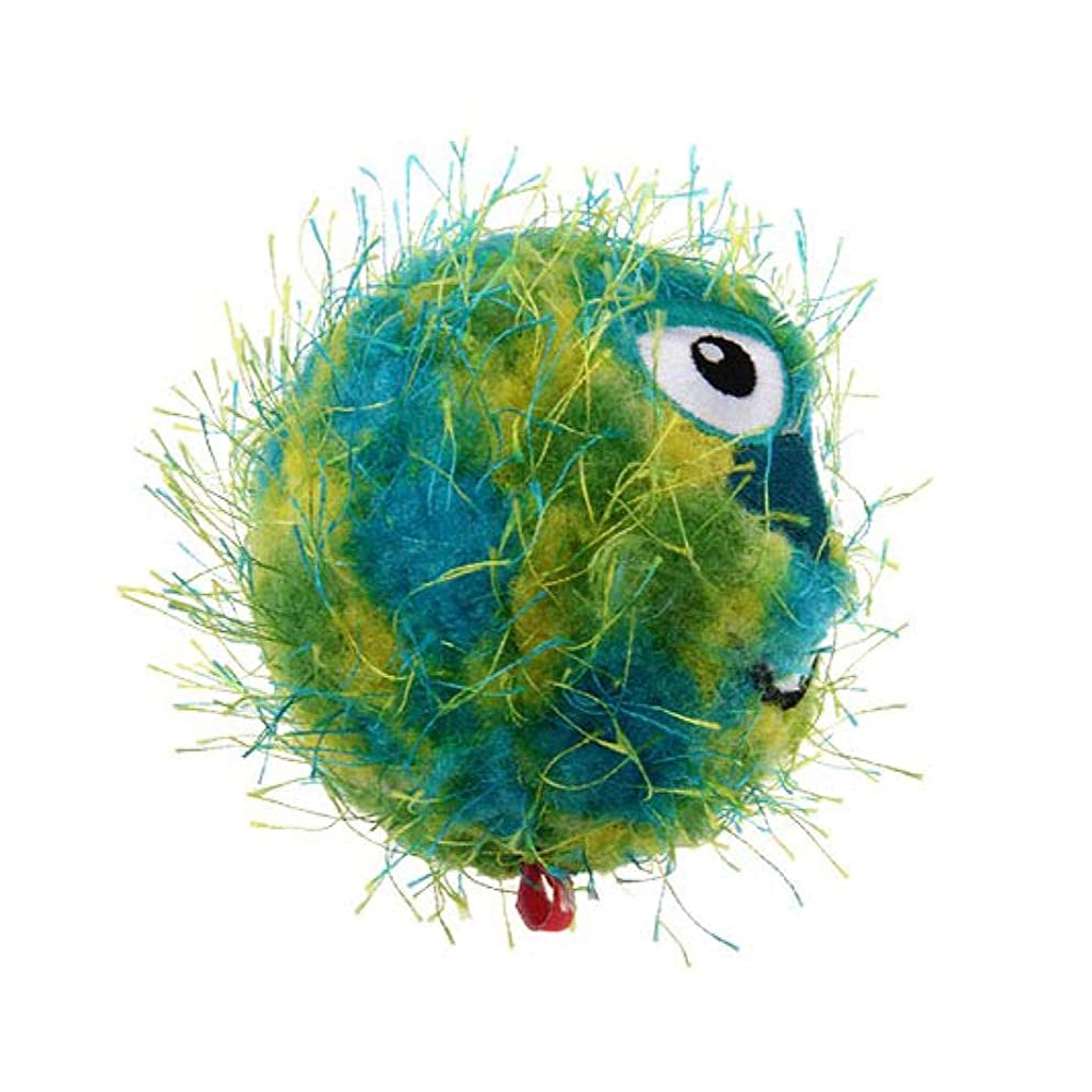 GiGwi Crazy Ball with Foam Rubber Ball and Squeaker Toy for Dogs (Green/Blue)