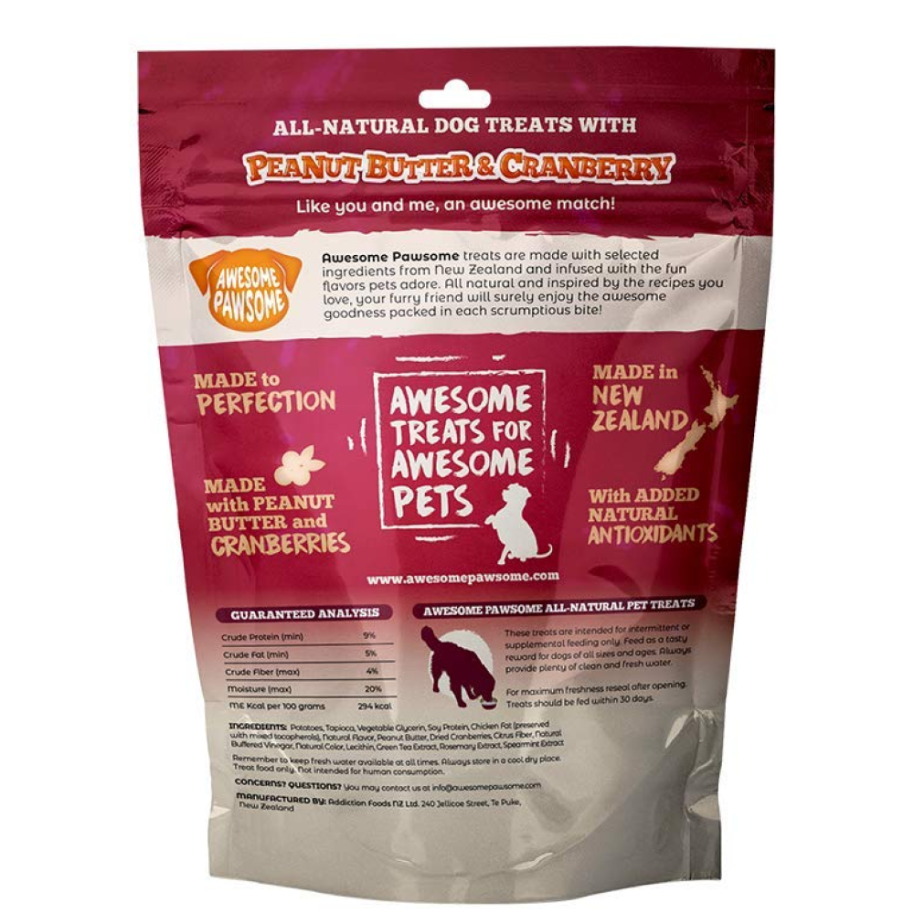 Awesome Pawsome Peanut Butter & Cranberry Grain Free Dog Treats