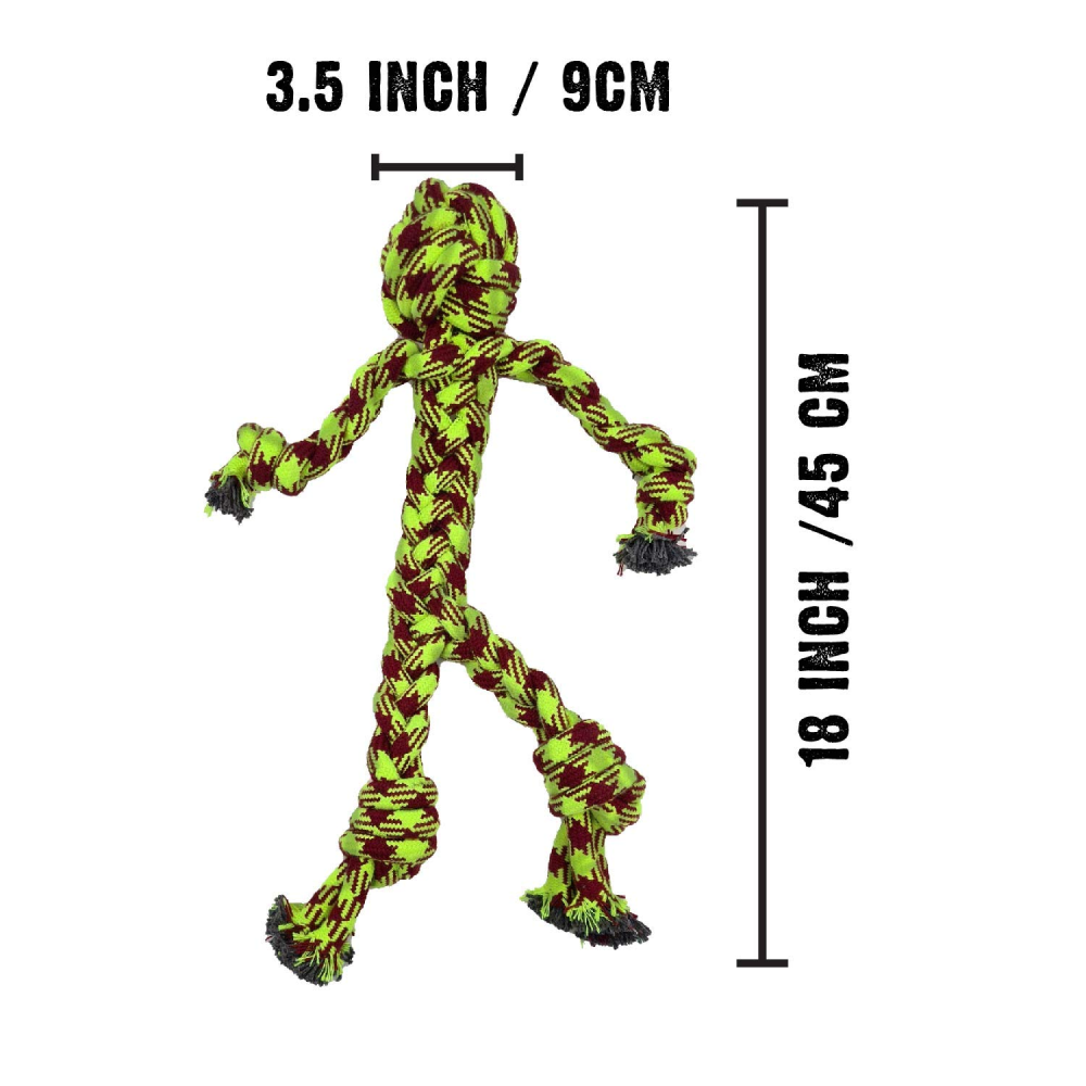 Dogitos Knotted Cotton Man Shaped Rope Toy for Dogs
