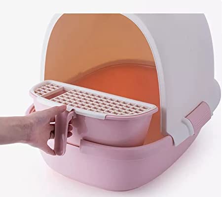 PetGains Fully Enclosed Litter Box Deodorant Anti-Stink Toilet for Cats