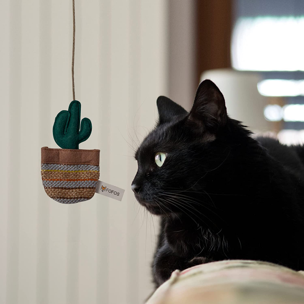 Fofos Austin Cactus with Wooden Stick Toy for Cats