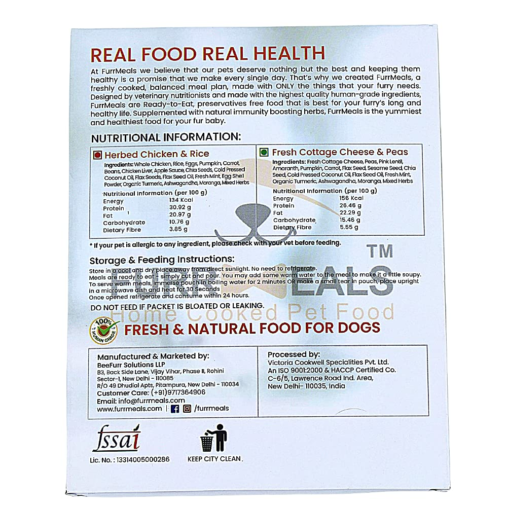 FurrMeals Medium Furry Ready-to-Eat Dog Wet Food Trial Pack (Medium Dogs)