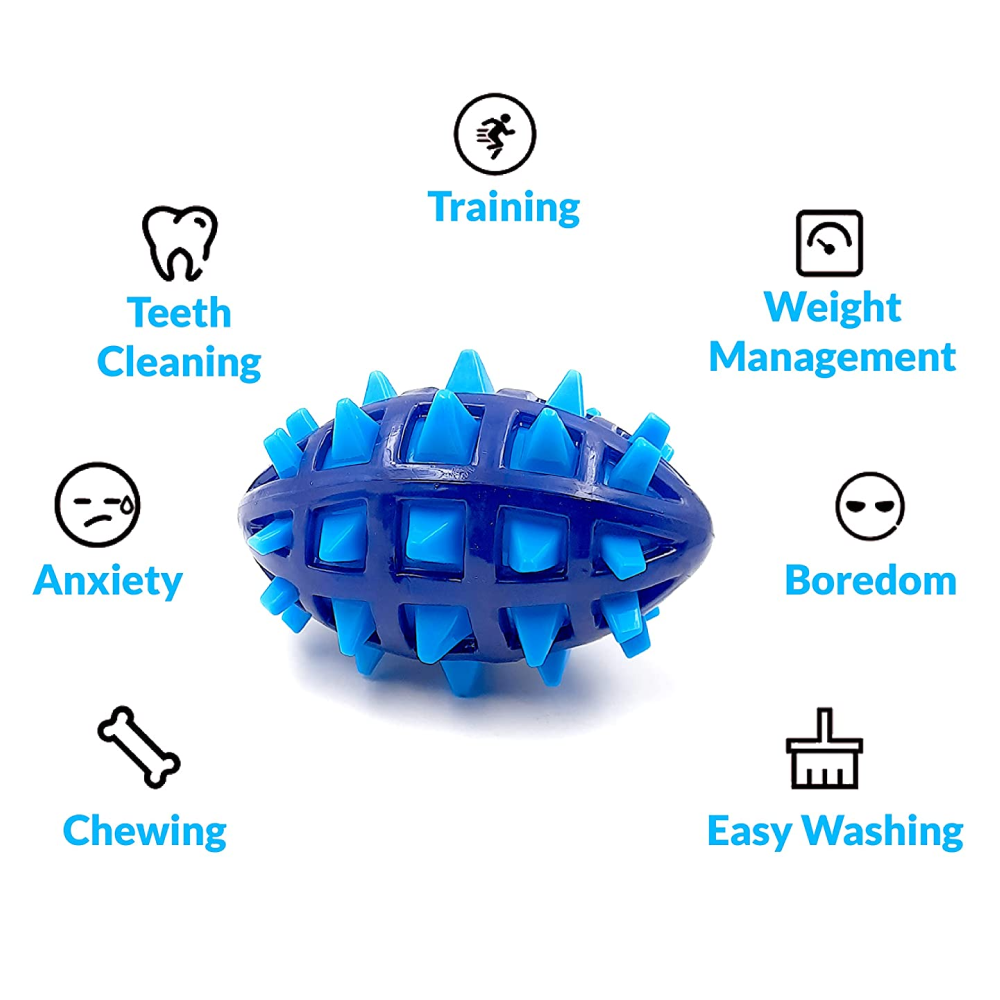 Goofy Tails Spikey Rugby Ball Toy for Dogs