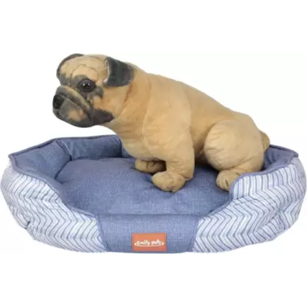 Emily Pets Oval Shaped Bed for Pets (Blue)