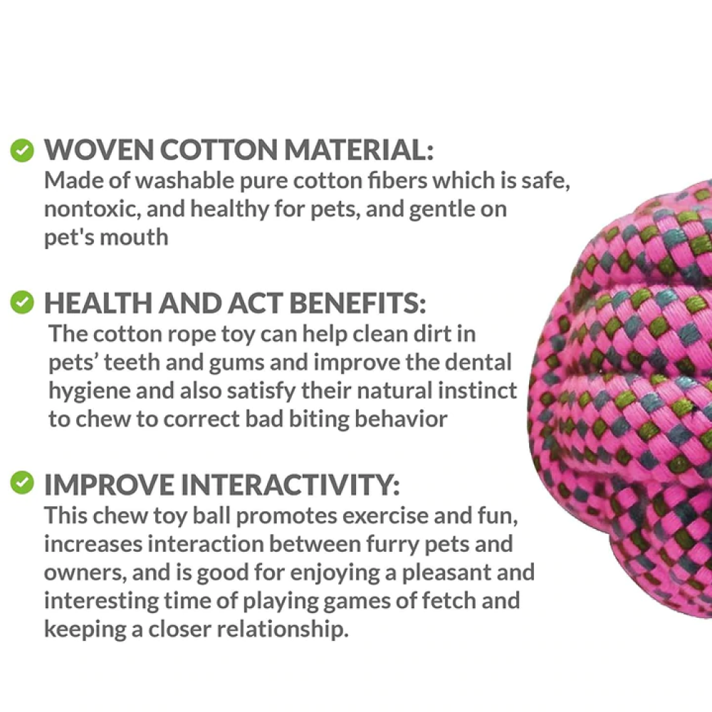 Dogitos Knotted Cotton Ball Toy for Dogs (Assorted)