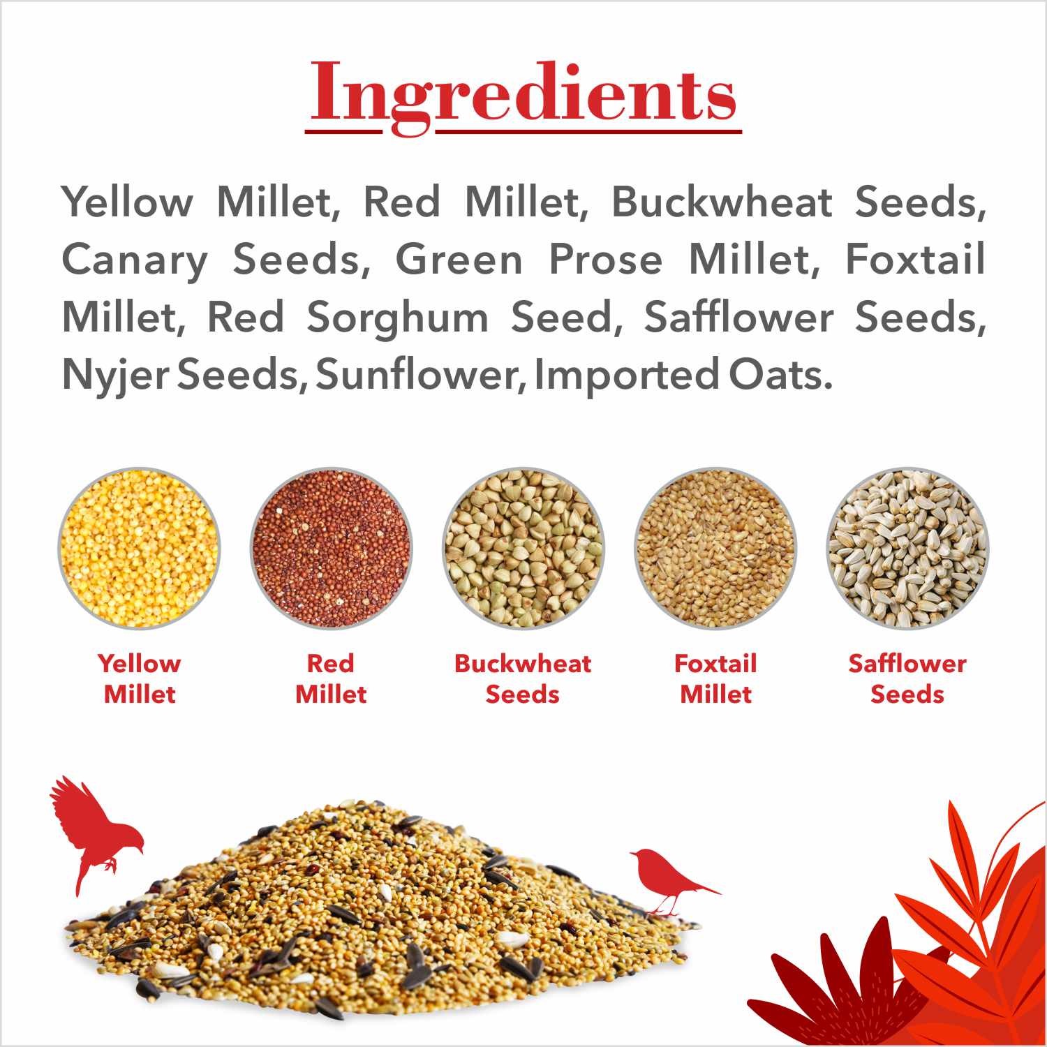 Drools Bird Food with Mixed Seeds for Love Birds and Cockatiel