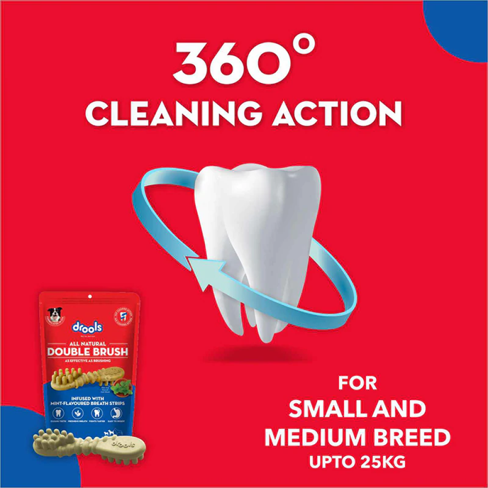 Drools Double Brush Dental Treat for Large Breed Dogs