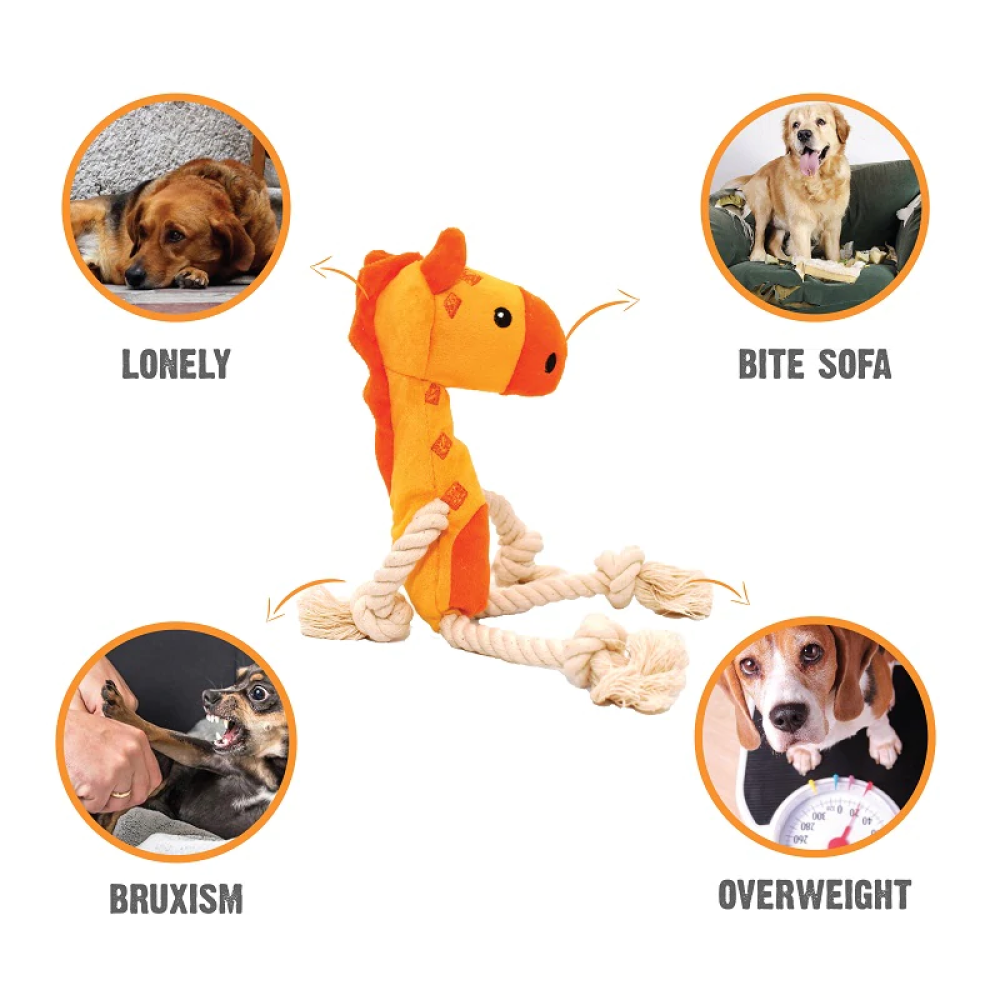 Goofy Tails Giraffe Plush Toy for Dogs