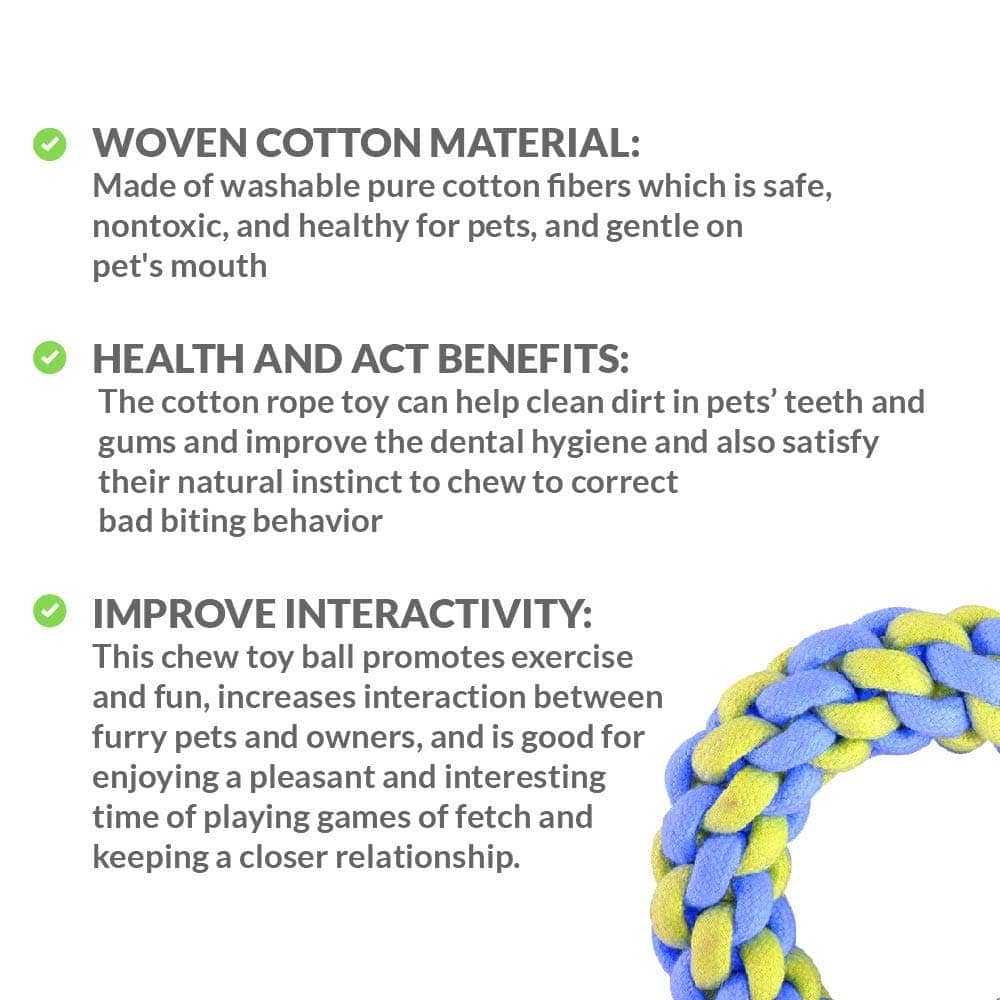 Dogitos Knotted Cotton Ring Shaped Rope Toy for Dogs (Assorted)