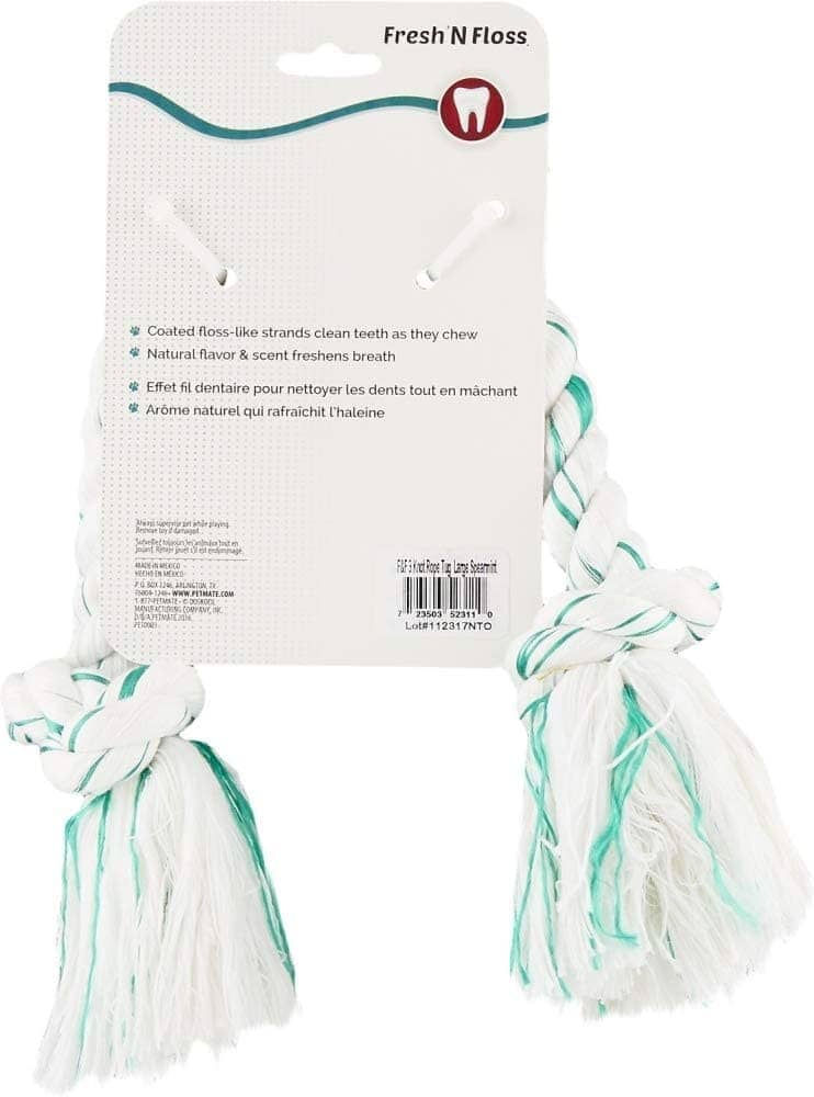 Petmate Booda Fresh N Floss Spearmint 3-Knot Rope Dog Toy