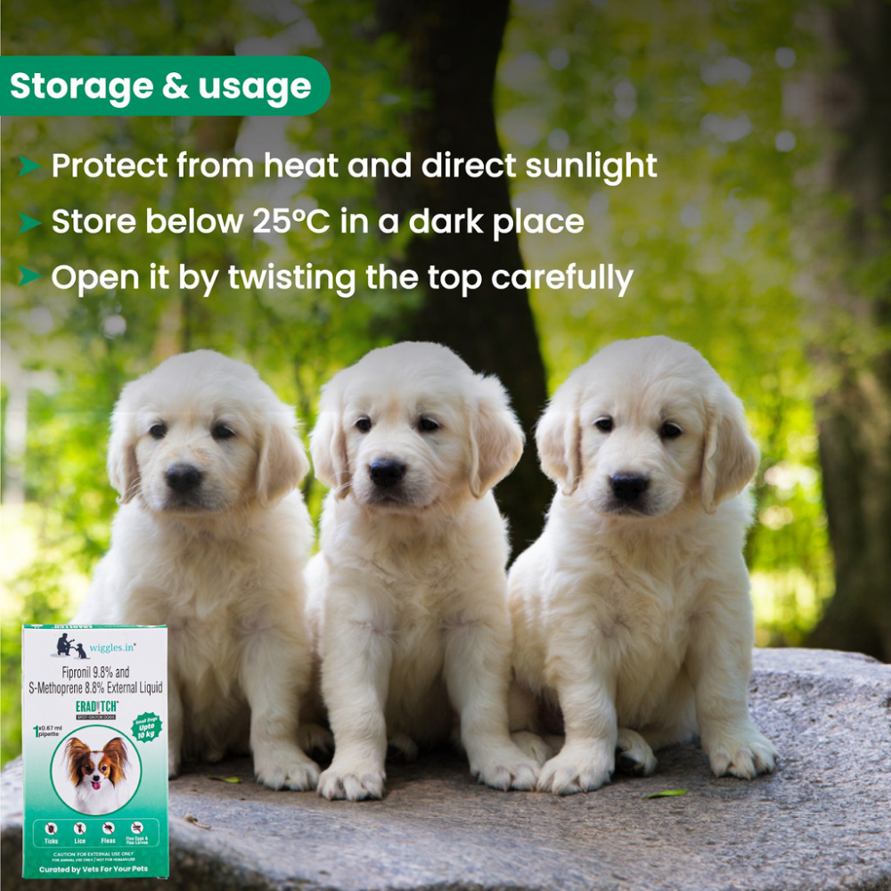 Wiggles Eraditch Spot on Fleas Ticks Remover for Dogs