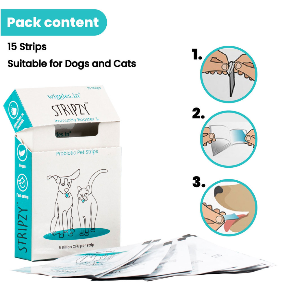 Wiggles Stripzy Immunity Booster Probiotics for Pets
