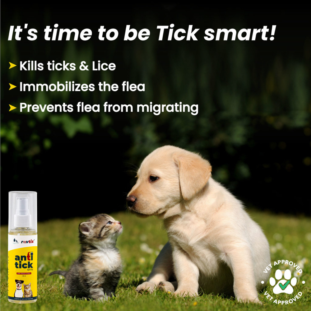 Wiggles Ravtix Anti Ticks Fleas Remover Spray for Pets