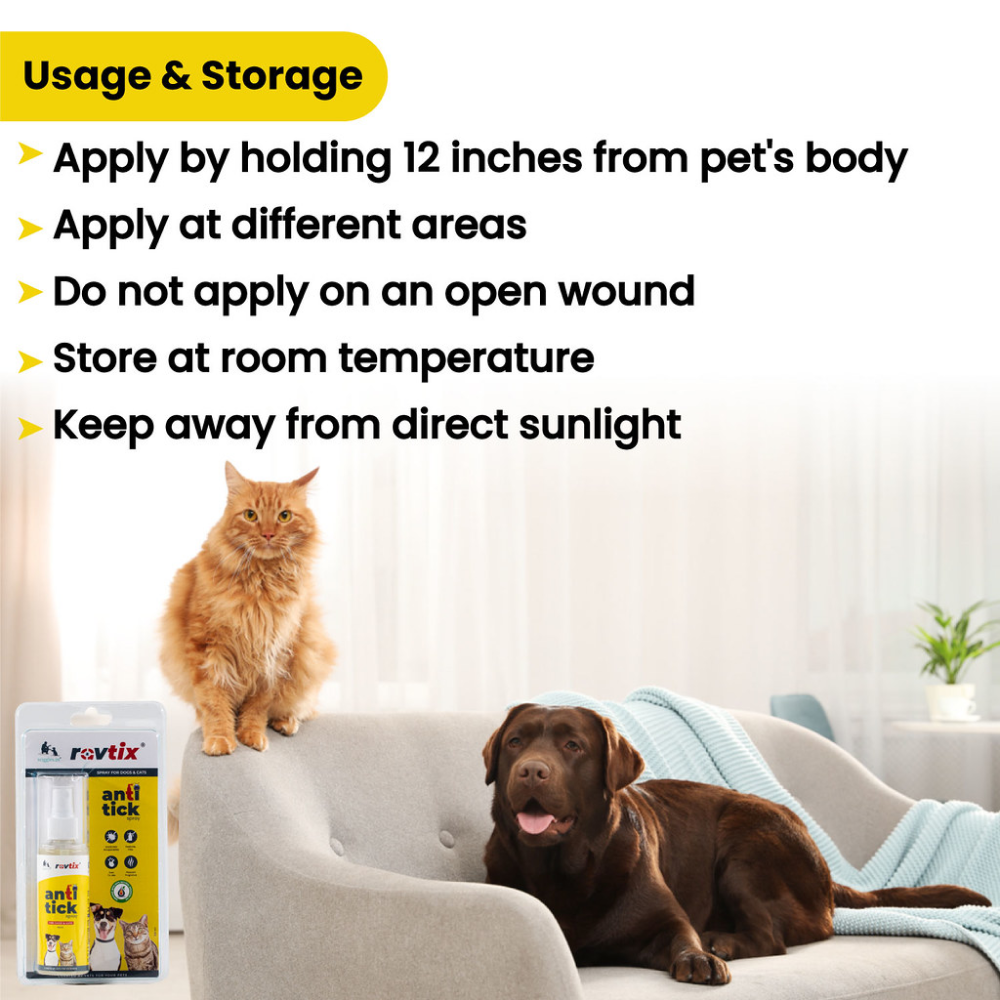 Wiggles Ravtix Anti Ticks Fleas Remover Spray for Pets