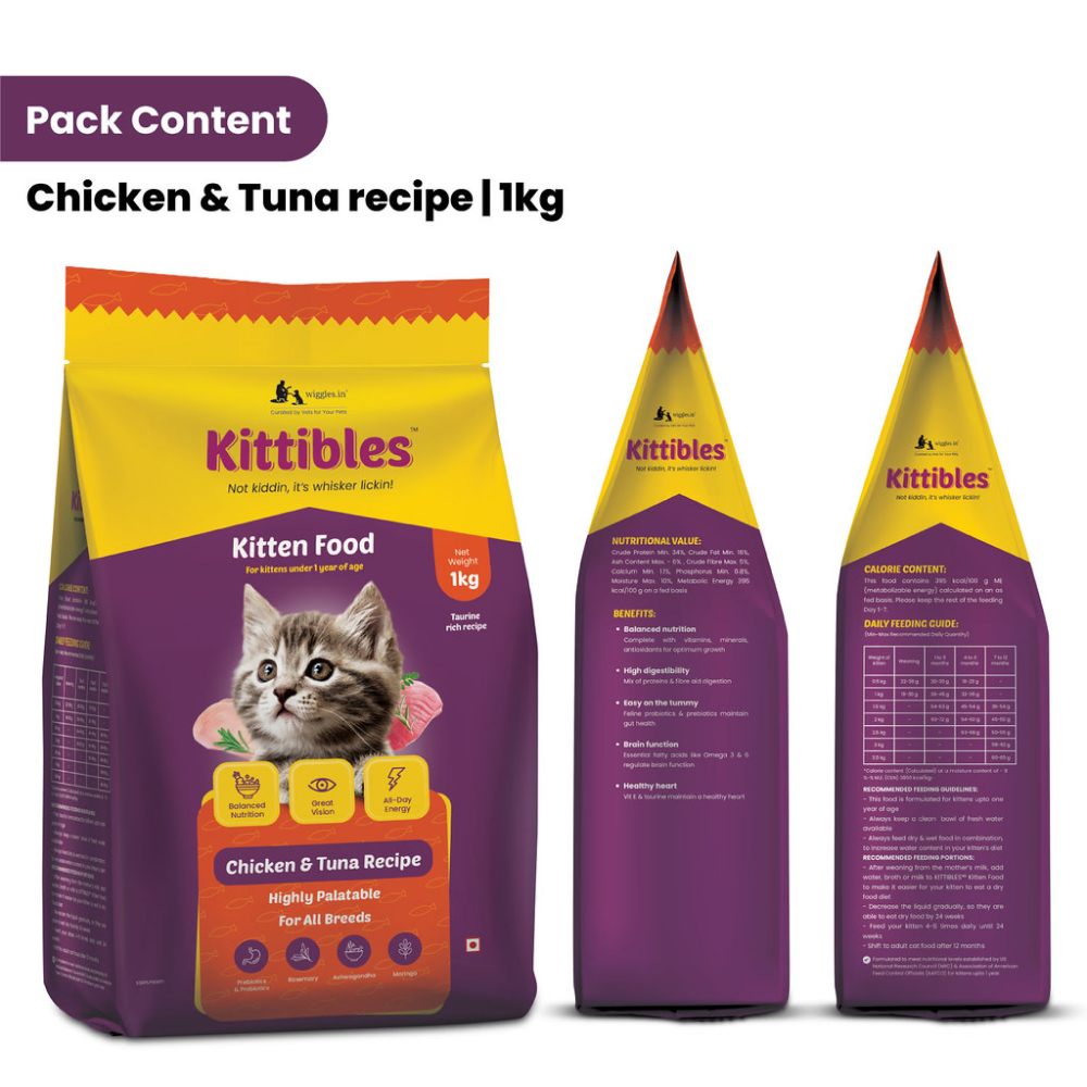 Wiggles Kittibles Chicken & Tuna Kitten Dry Food