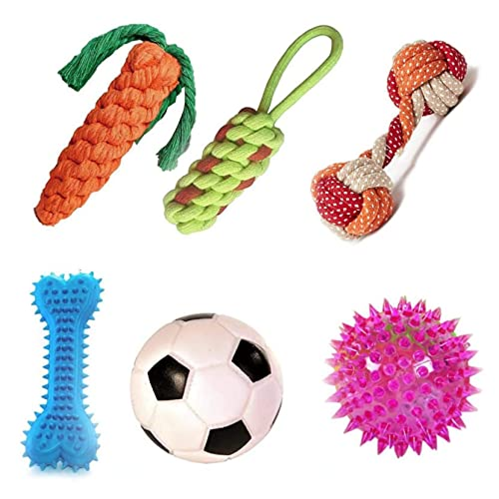 Kiki N Pooch Chew Rope Squeaky Teething Toy for Dogs