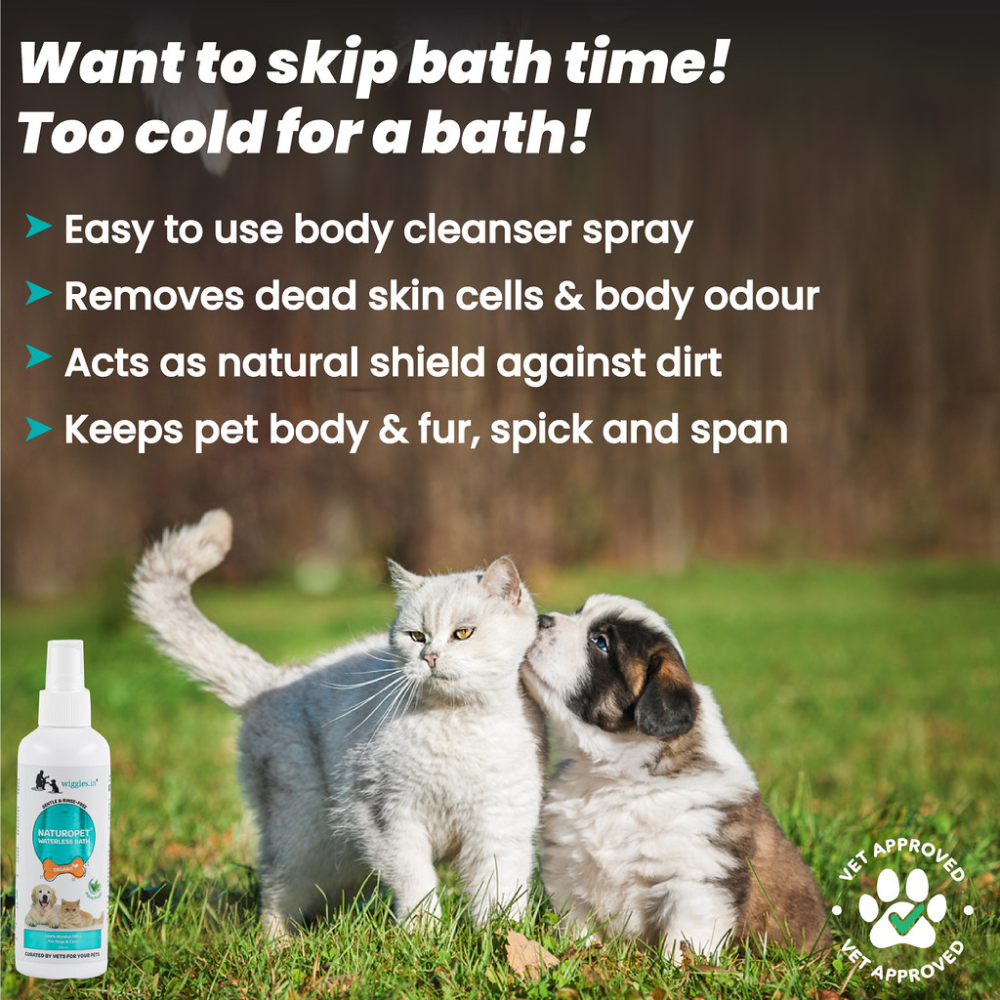 Wiggles Naturopet Organic Dry Waterless Bath Shampoo for Pets