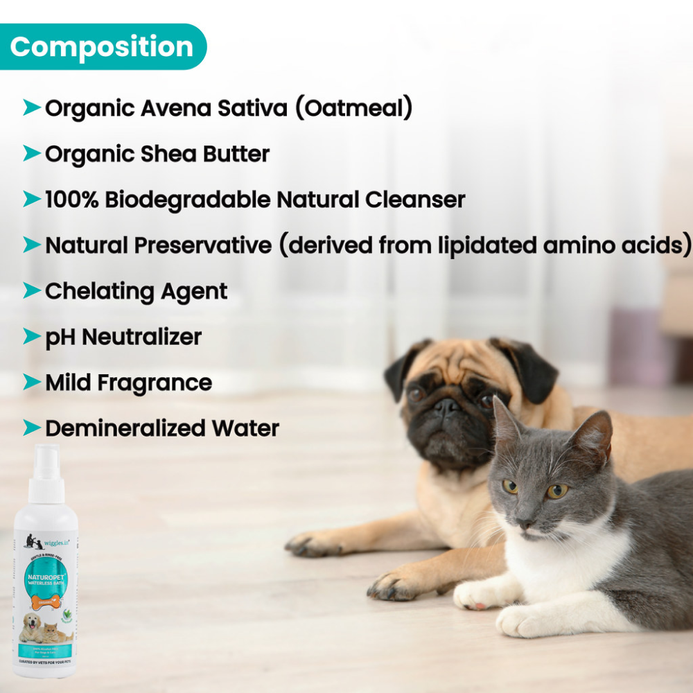 Wiggles Naturopet Organic Dry Waterless Bath Shampoo for Pets