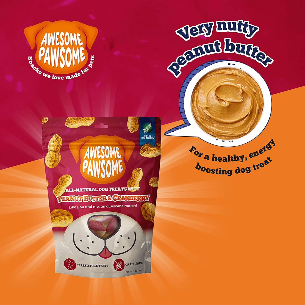 Awesome Pawsome Peanut Butter & Cranberry Grain Free Dog Treats
