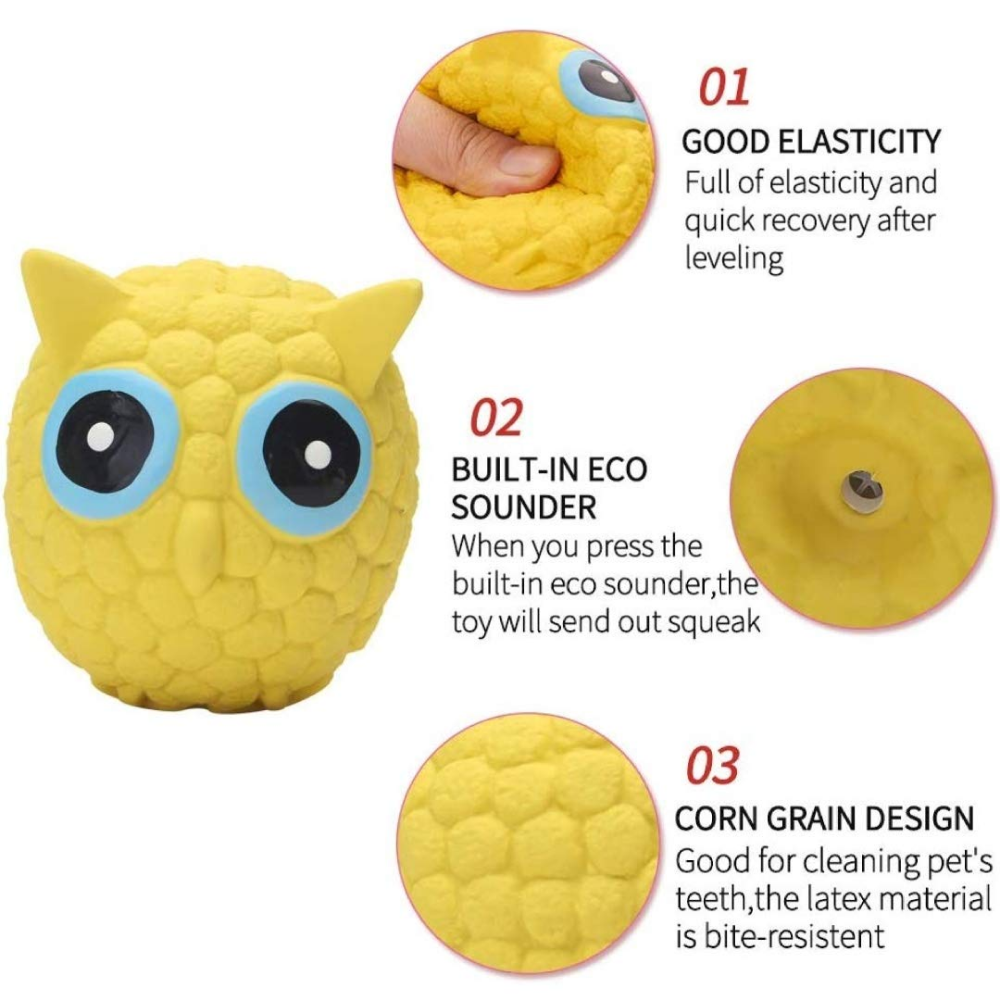 Kiki N Pooch Latex Owl Toy for Dogs(L)