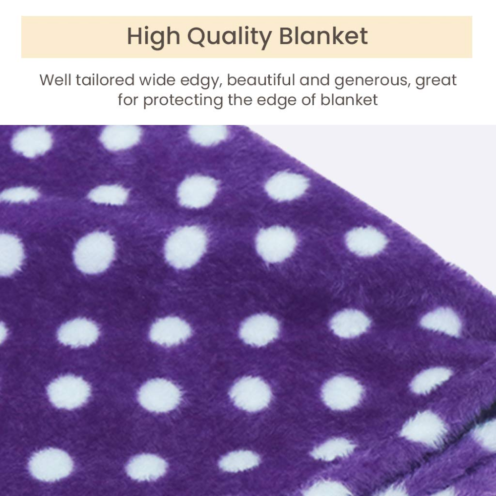 Hiputee Premium Ultra Soft Blanket for Pets (Purple Dotted)