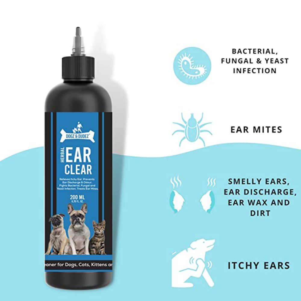 DOGZ & DUDEZ Herbal Ear Cleaner for Pets