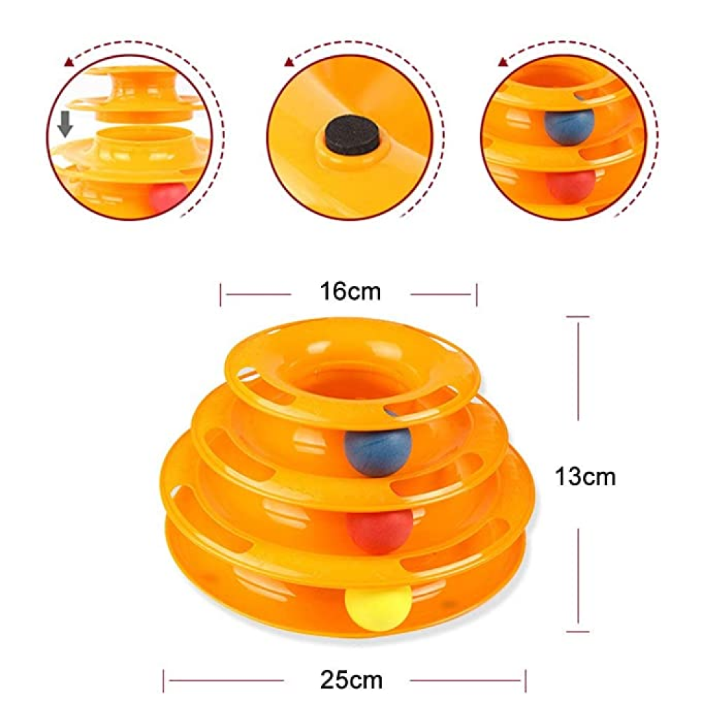 Kiki N Pooch 3 Layer Tower Of Track Toy for Cats
