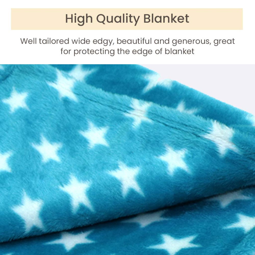 Hiputee Premium Ultra Soft Blanket for Pets (Blue Star)