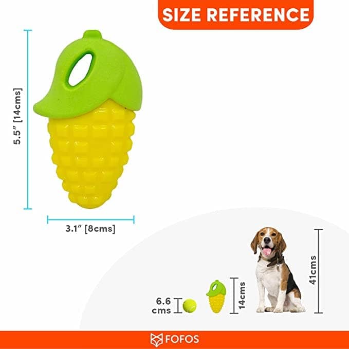 Fofos Vegi-Bites Corn Squeaky Toy for Dogs