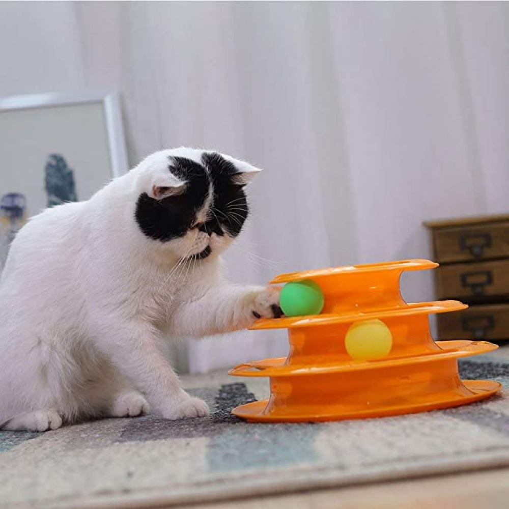 Kiki N Pooch 3 Layer Tower Of Track Toy for Cats