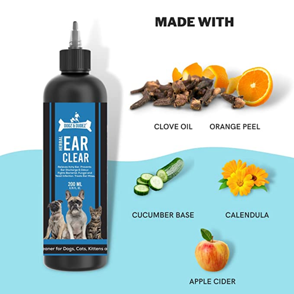 DOGZ & DUDEZ Herbal Ear Cleaner for Pets