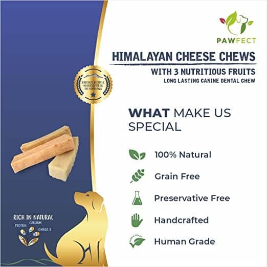 Pawfect Himalayan Cheese Chew Bars with 3 Nutritious Fruits Dog Treats
