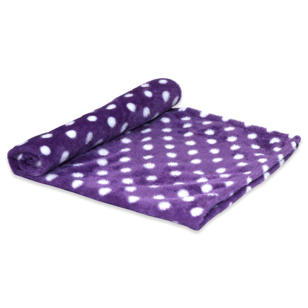 Hiputee Premium Ultra Soft Blanket for Pets (Purple Dotted)