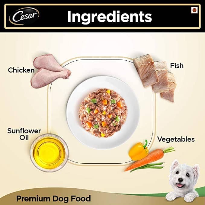 Cesar White Meat Fish & Vegetables Adult Dog Wet Food