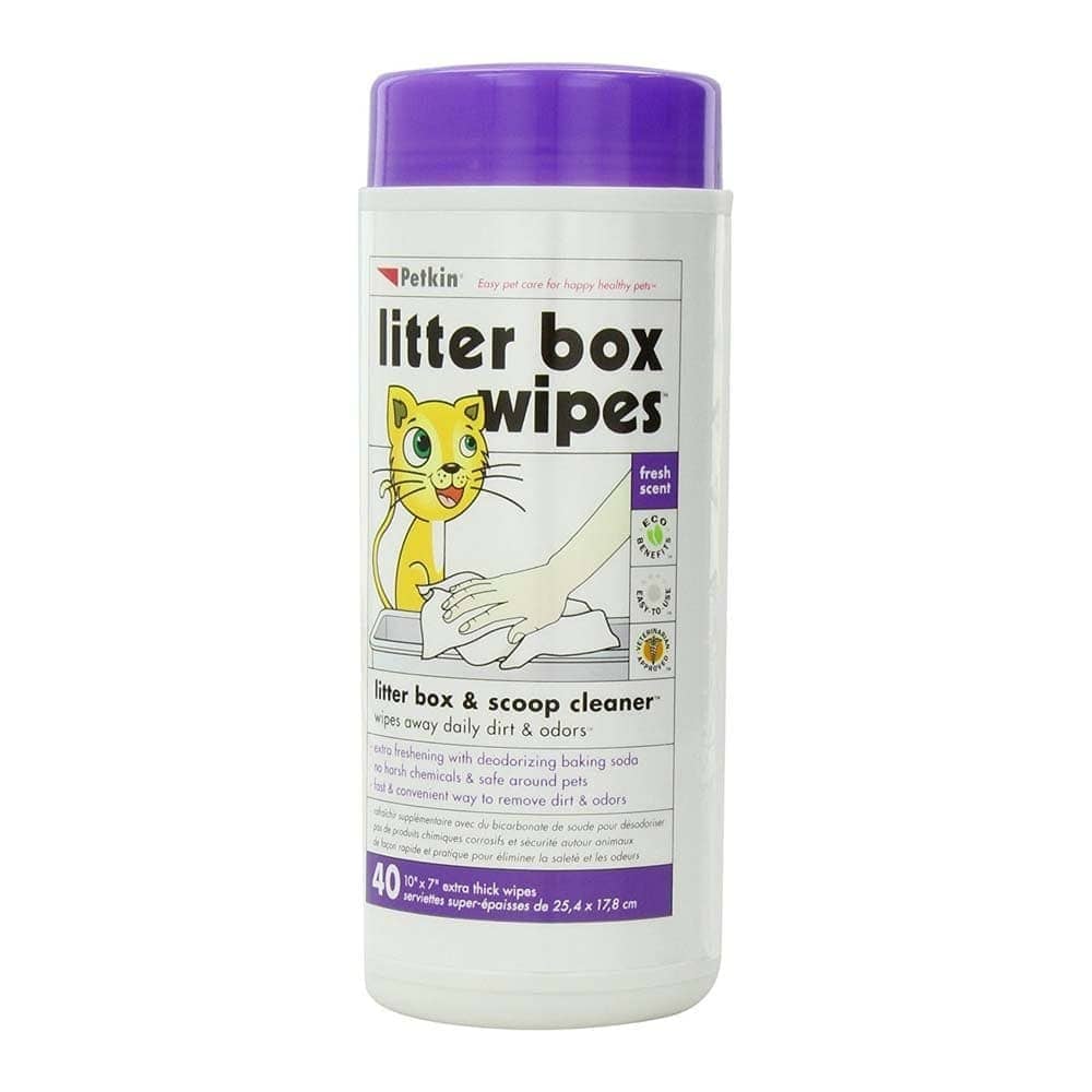 Petkin Litter Box Wipes for Cats (25.4x17.8cm)