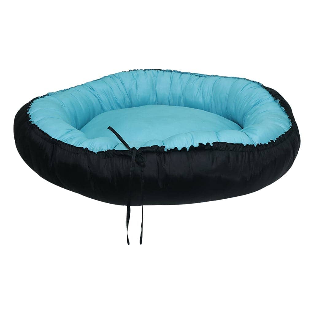 Hiputee Waterproof Reversible Scratch Resistant Washable 2 in 1 Bed Cushion for Pets (Sky Blue-Black)
