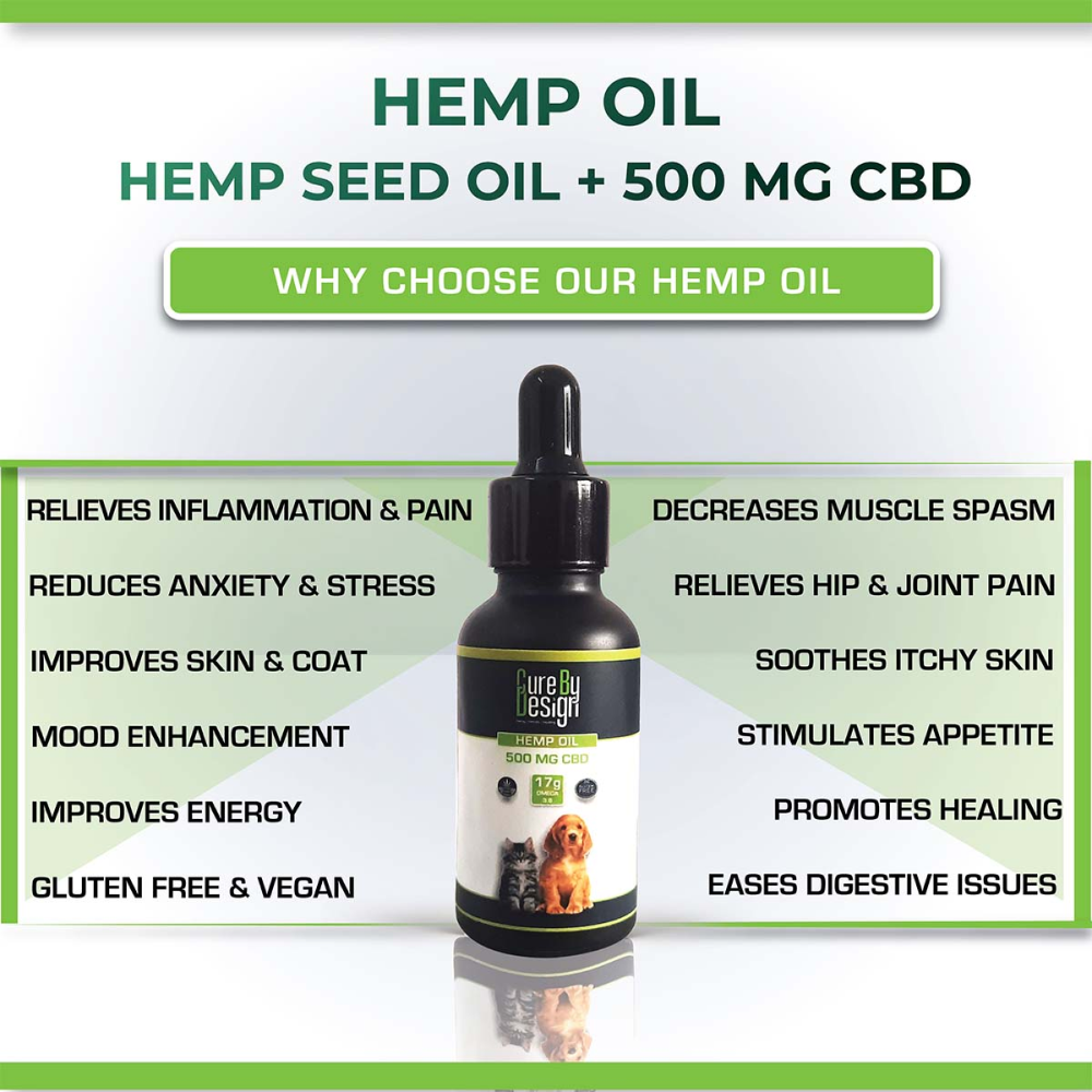 Cure By Design Hemp Oil with 500mg CBD for Pets