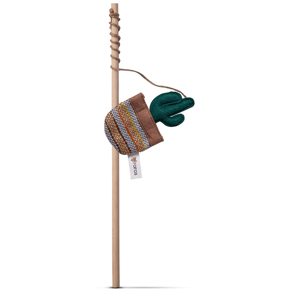 Fofos Austin Cactus with Wooden Stick Toy for Cats